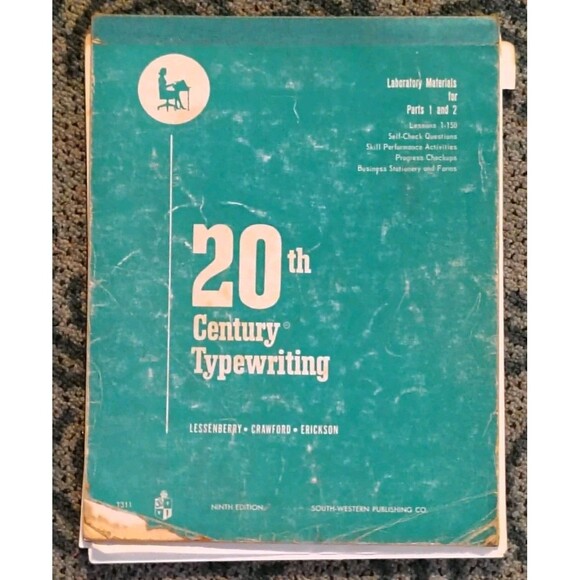 20th Century Typewriting Laboratory Material for Parts 1 & 2 , Lessons 1-50 - Picture 1 of 1